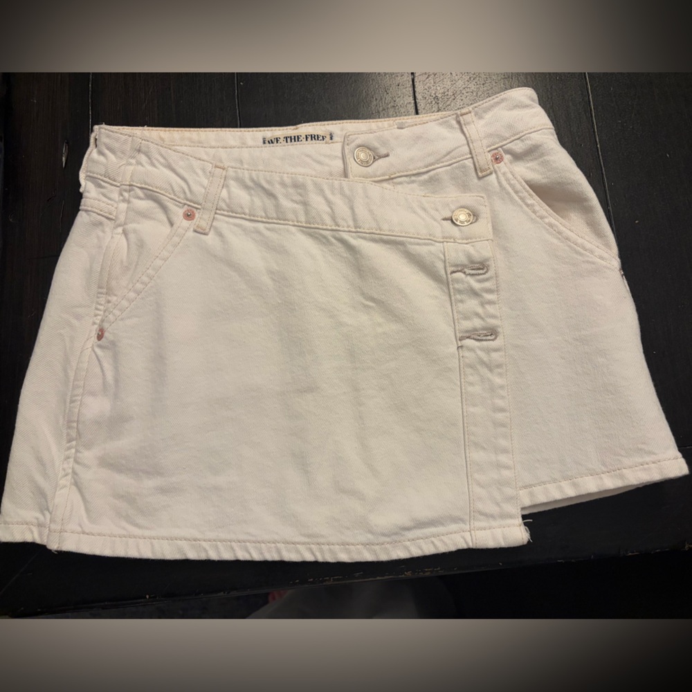 Free people white wynne Denim Skirt